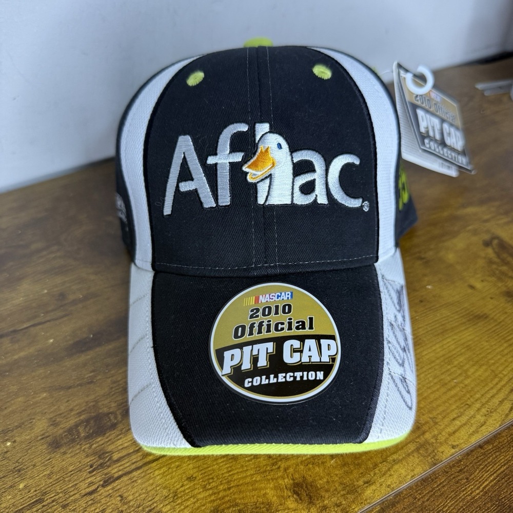 Carl Edward's Autograph Pit Cap Hat NASCAR Aflac Signature